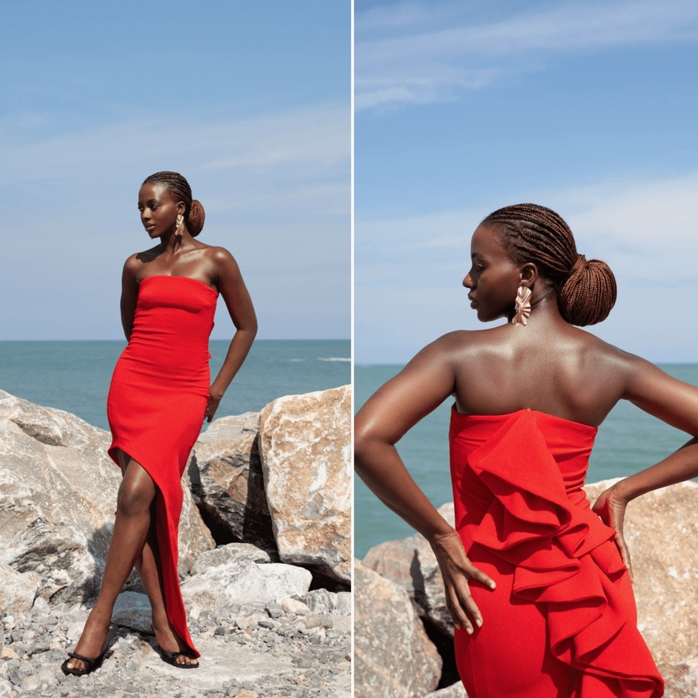 NWT | Orire | June Asymmetric Strapless Dress | Sz 6